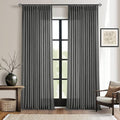 Charcoal Grey Pinch Pleated Linen Sheer Curtains 90 Inches Long 2 Panels | by Twodrapes
