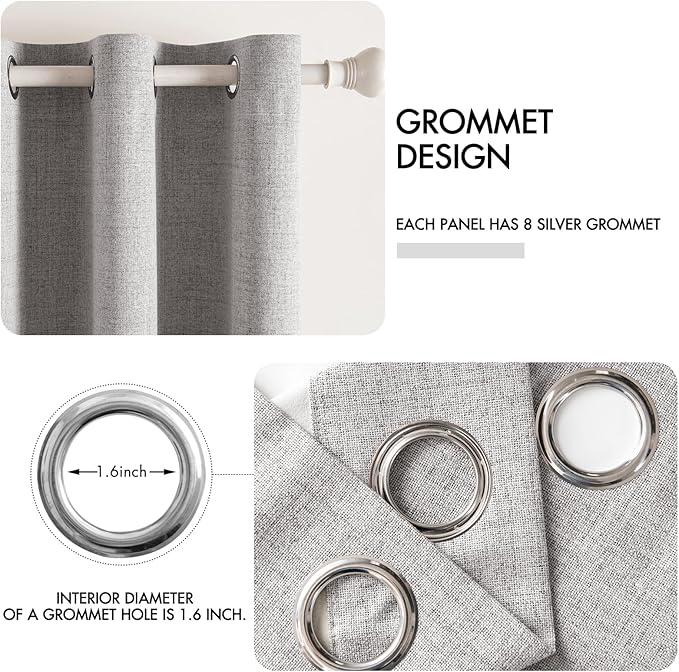 MIULEE 100% Blackout Linen Curtains - Image 4