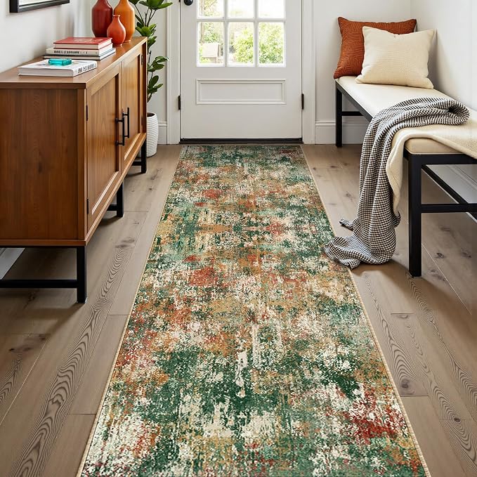 RELEANY Washable Runner 2'x8' Abstract Area Rug by RELEANY