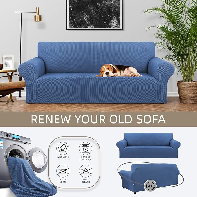 Stretch Couch Covers for Sofa, 3 Cushion Couch Slipcover, Riverside | 1-Piece - Image 3
