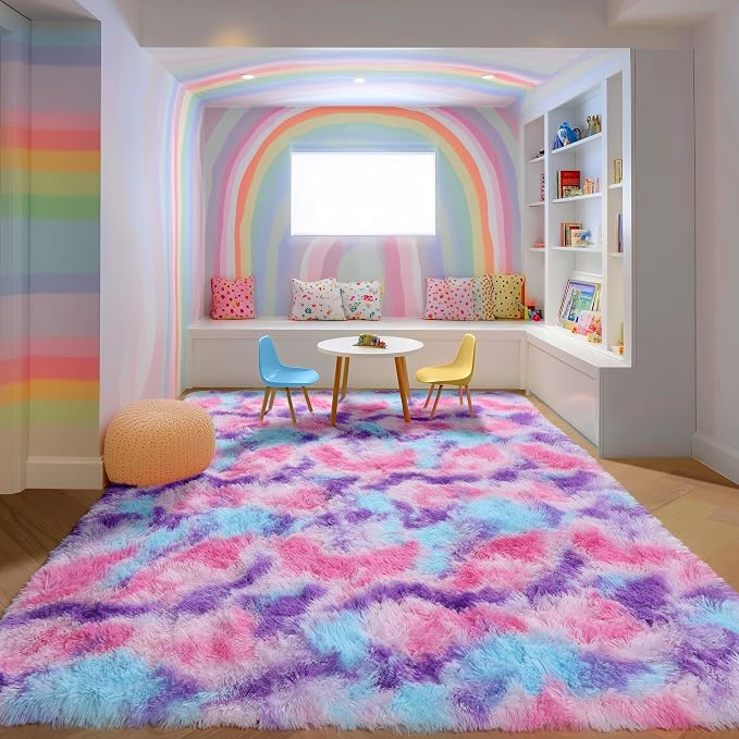 Ultra Soft Rainbow Purple Area Rugs - Image 3