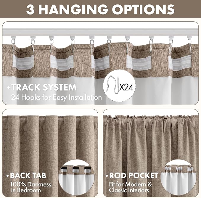MIULEE 100% Blackout Linen Curtains - Image 5