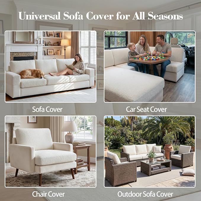 OHSIO Couch Cushion Covers for Sectional Sofa, Stretch Soft Sofa Slipcovers - Image 8