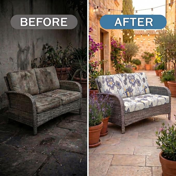 Waterproof Outdoor Cushion Covers, Stretch Patio Slipcovers | UV Resistant - Image 4