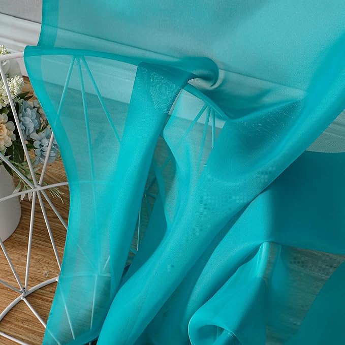2 Panels Sheer Curtains 108 Inches Long, Light Filtering Semi Transparent - Image 4