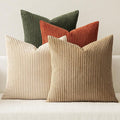 MIULEE Fall Corduroy Decorative Throw Pillow Covers Rust-Olive Green 24x24 | by MIULEE
