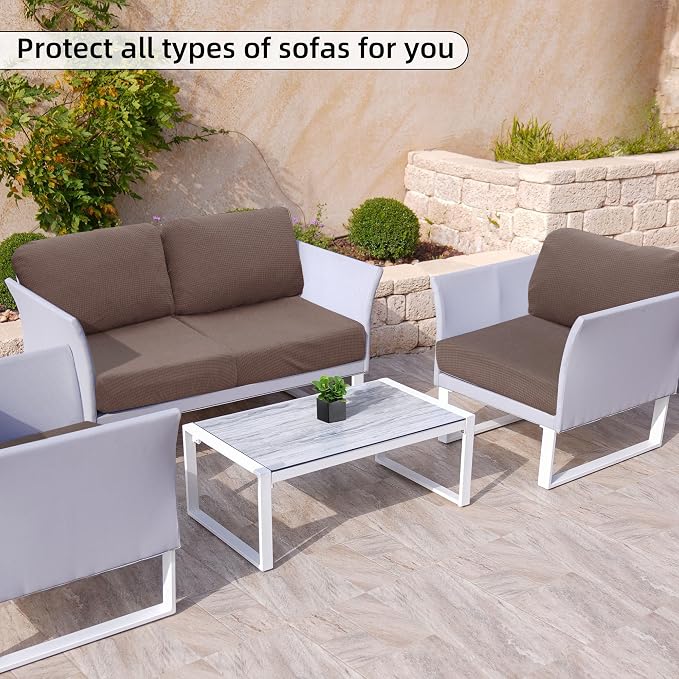 8PCS Patio Cushion Covers.Patio Furniture Couch SeatSlipcovers | Washable - Image 4