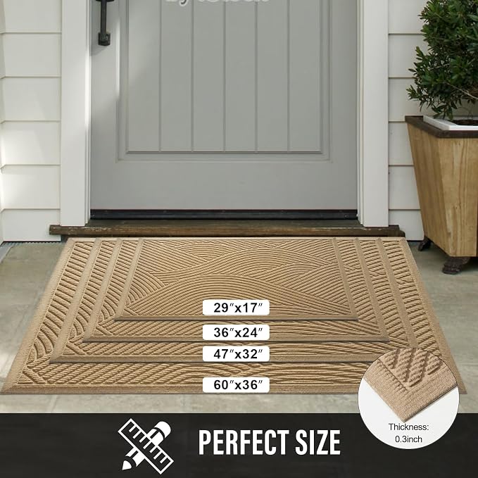 Sturdy Front Door Mat, Absorbent Muddy Dirt Resist Welcome Door Mats Outdoor - Image 6
