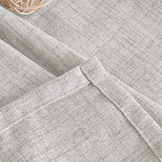 YoungsTex Light Grey Linen Curtains 63 Inches Long 2 Panels | Textured Light - Image 7