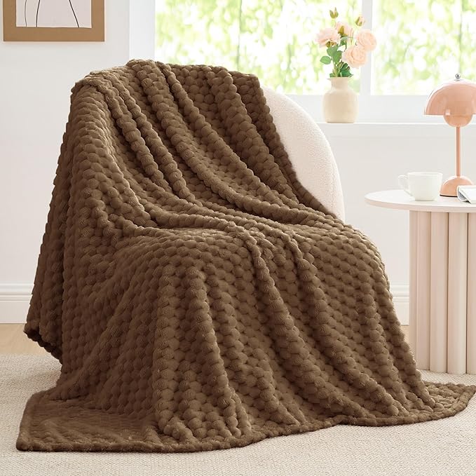 BEDELITE Brown Twin Blanket for Couch, Soft Cozy Gifts for Women, 60 * 80 | 3D by BEDELITE