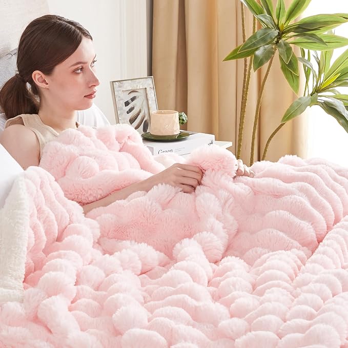 50x60 Inches Ultra-Soft Fuzzy Faux Fur Plush Throw Blanket - Image 4