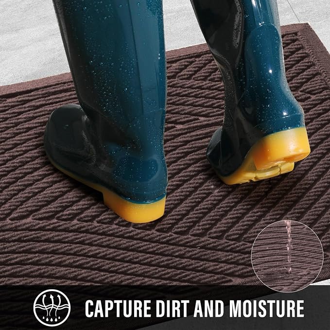 Sturdy Front Door Mat, Absorbent Muddy Dirt Resist Welcome Door Mats Outdoor - Image 2