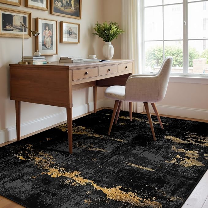 RELEANY Washable 4'x5' Abstract Area Rug - Image 2