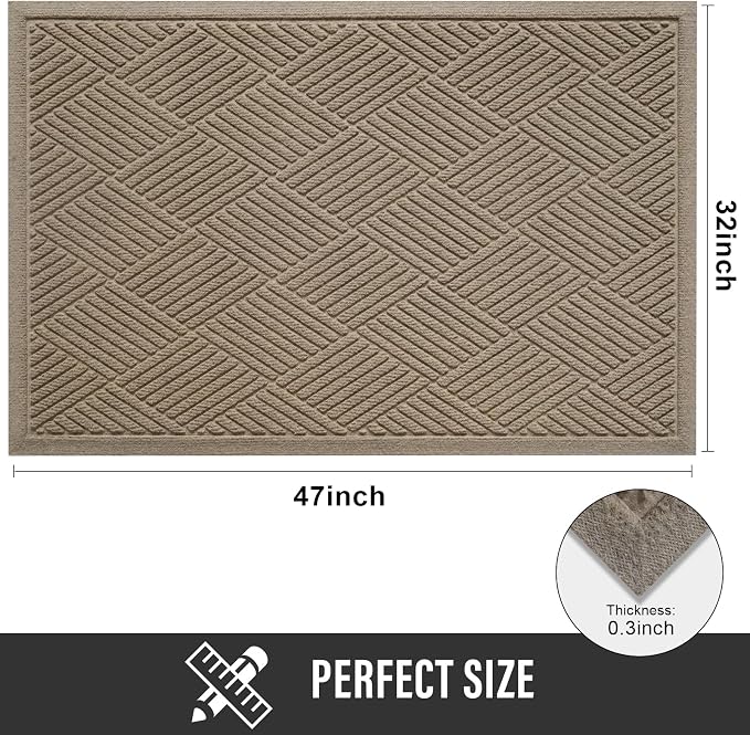 Sturdy Front Door Mat, Absorbent Muddy Dirt Resist Welcome Door Mats Outdoor - Image 2
