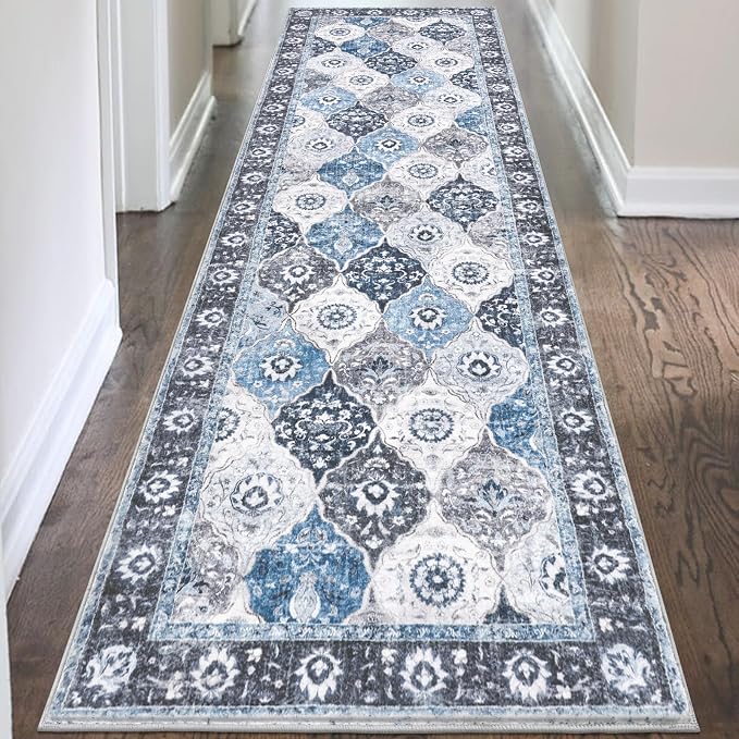 HEBE Hallway Runner Rug 2'8''x8', Washable Non Slip Kitchen Rug Runner | Soft - Image 7