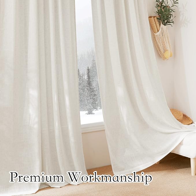 RYB HOME Short Linen Sheer Curtains - Image 6