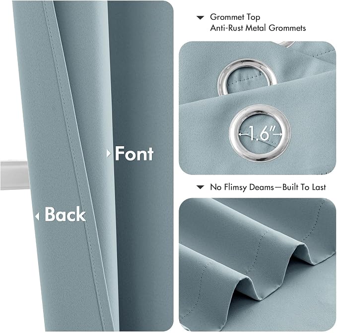 MIULEE Blackout Curtains for Bedroom 2 Panels 40 x 54 Inch Long Slate Blue | - Image 4