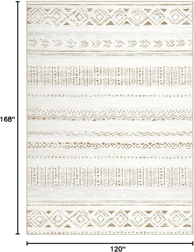 cotiled Boho 10x14 Area Rug for Living Room: Large Moroccan Washable Rug | - Image 2