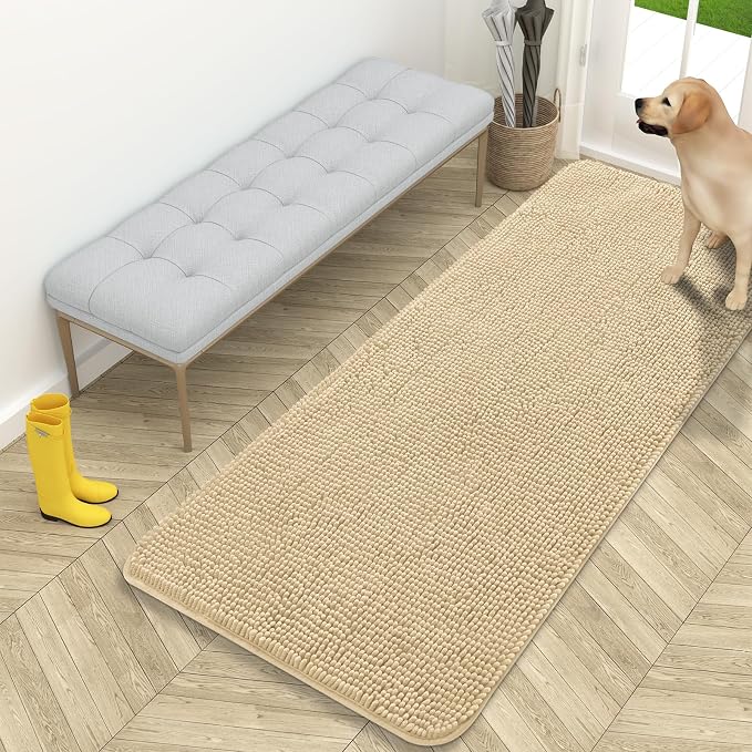 OLANLY Dog Door Mat for Muddy Paws 59x24, Super Absorbent Chenille Mud Mat | by OLANLY
