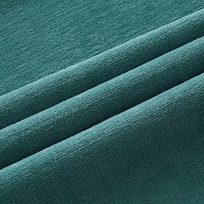 MIULEE Teal Chenille Couch Euro Throw Pillow Covers, 22x22 | Set of 2, Soft - Image 5