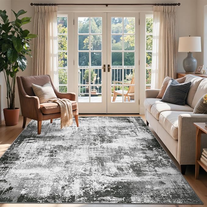 4x6 Ft Area Rugs for Living Room, Soft Non-Slip Washable Rugs Modern Abstract by Cuzwlovita