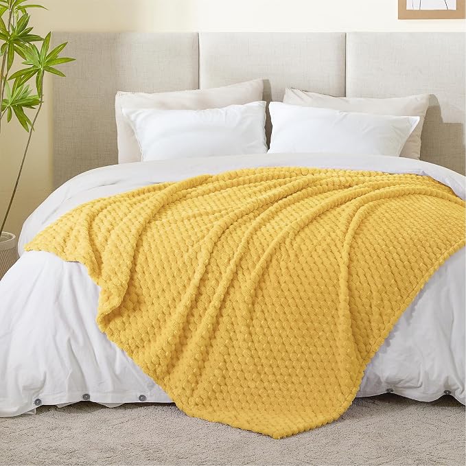BEDELITE Yellow Twin Blanket for Couch, Soft Cozy Gifts for Women, 60 * 80 | 3D - Image 6