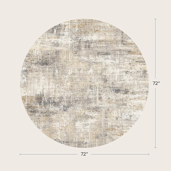 6ft Area Rug for Living Room, Abstract Washable Non-Slip Large Rugs, Dining Room - Image 2