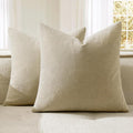 MIULEE Ivory Chenille Couch Throw Pillow Covers, 20x20 | Set of 2, Soft Neutral by MIULEE