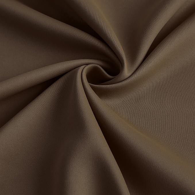 Brown Pinch Pleated 60 Inch Wide Curtains 60 x 102, Thermal Insulated Noise - Image 7