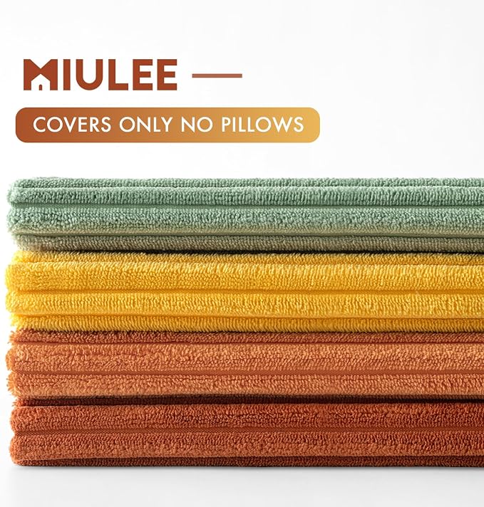 MIULEE Fall Decorative Throw Pillow Covers Yellow Rust Green 20x20 | Set of 4 - Image 6