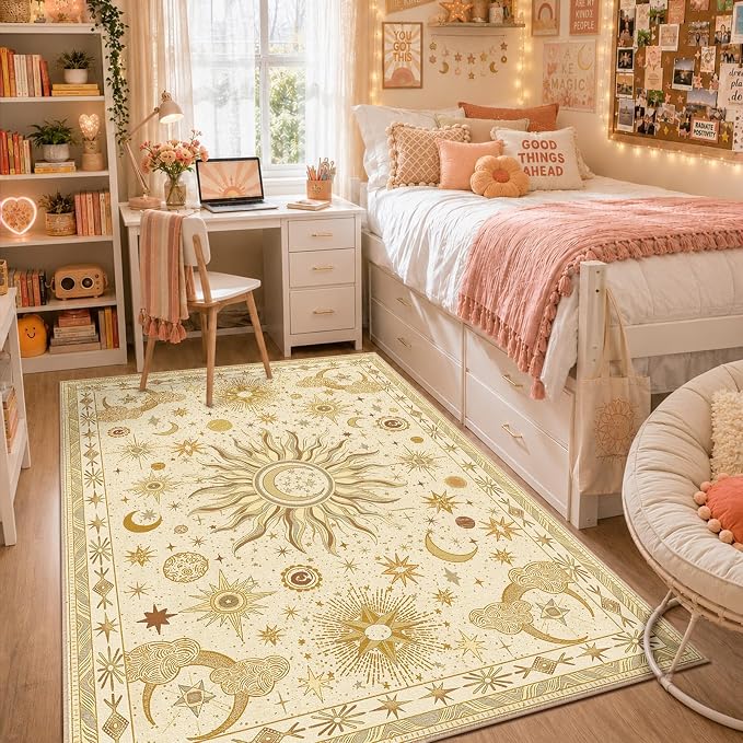 Vacuum-Friendly, 5x7 Washable Area Rug by meejou