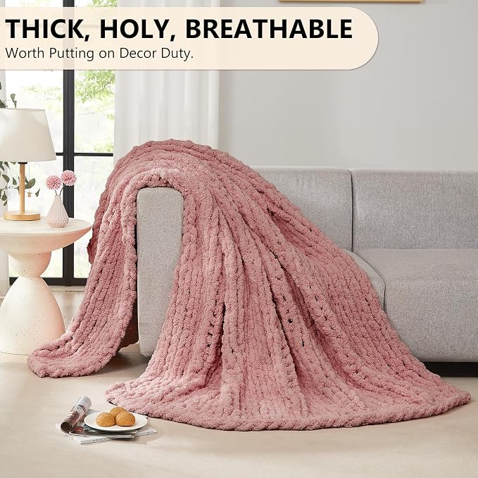 L'AGRATY Chunky Knit Throw Blanket - Image 5