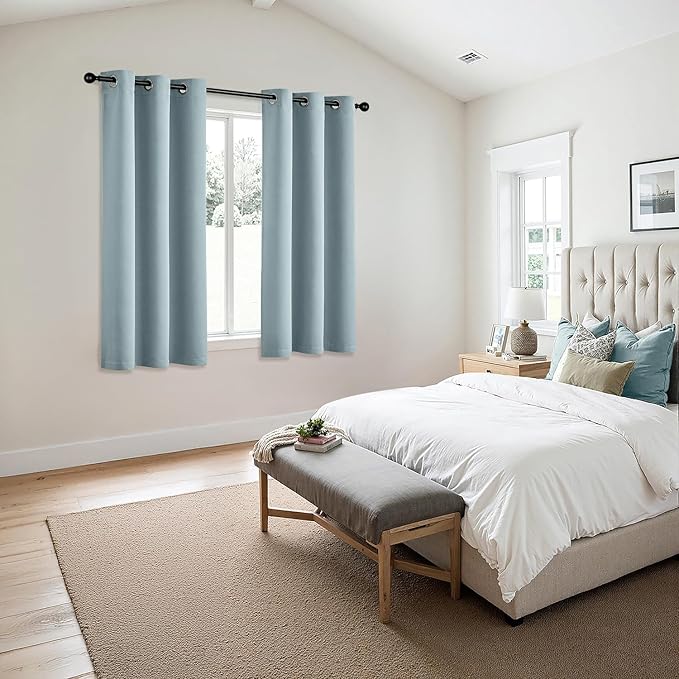 MIULEE Blackout Curtains for Bedroom 2 Panels 40 x 54 Inch Long Slate Blue | - Image 6