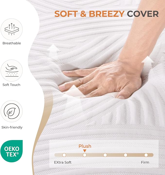 Sweetnight Memory Foam Mattress, 12 Inch Queen Size Mattress in a Box for Pressure Relief & Motion Isolation, CertiPUR-US Certified Plush Queen Foam Mattresses