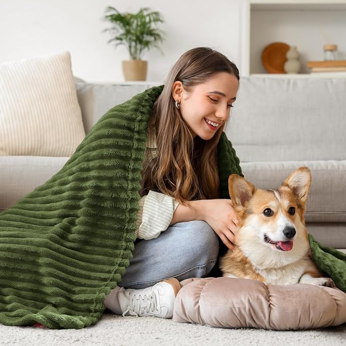 BEDELITE 3D Ribbed Jacquard Moss Fleece Twin Blanket - Image 7