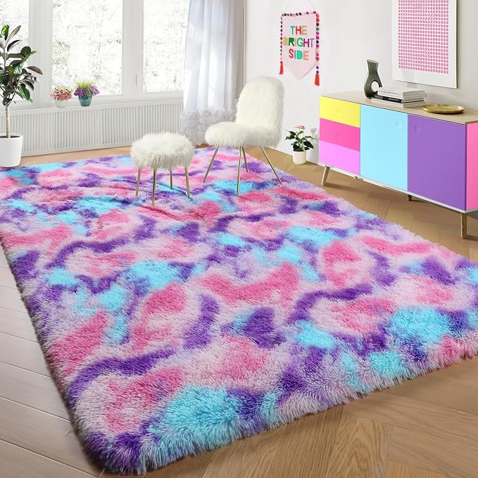 Ultra Soft Rainbow Purple Area Rugs - Image 7