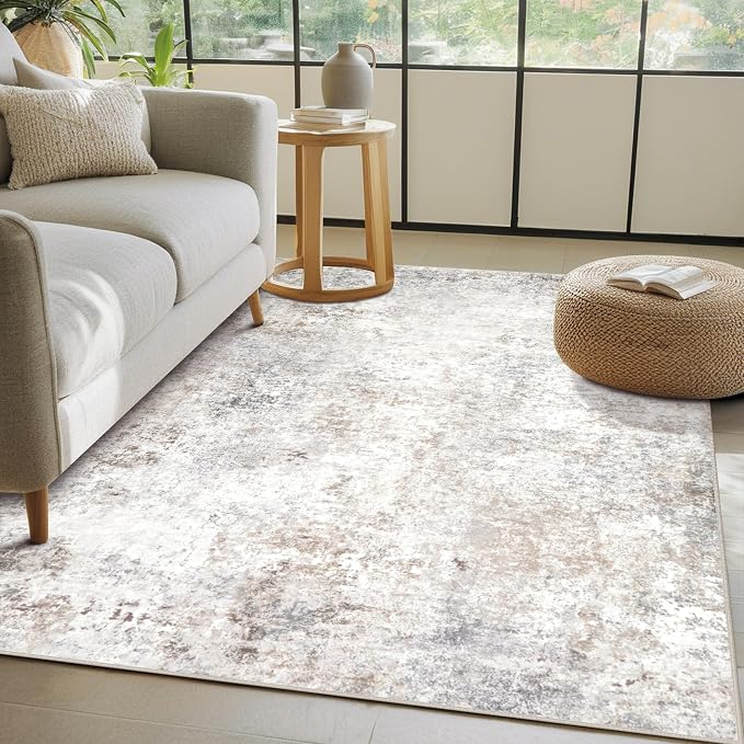 Beige Grey Washable Rugs 3x5 Area Rugs - Image 7