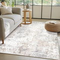 Beige Grey Washable Rugs 4x6 Area Rugs by Srugn