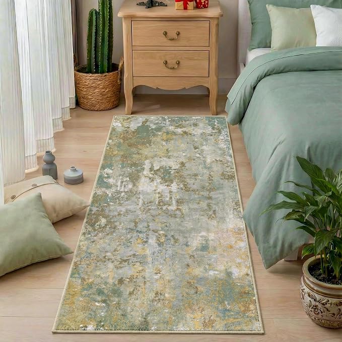 2x5 Green Rug Runners for Hallways Kitchen Non Slip Washable Entryway Runner - Image 3