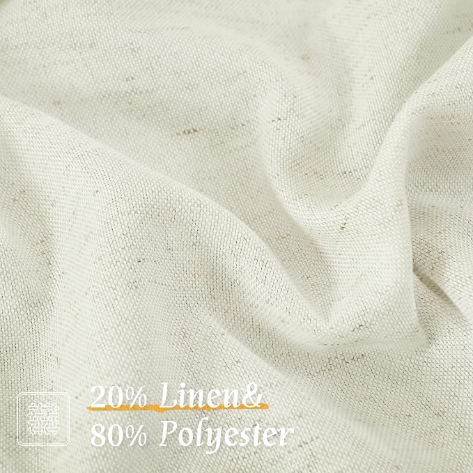 Light Filtering Natural Linen Curtains 63 Inch Length - Image 2