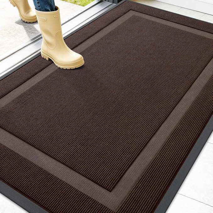 OLANLY Front Door Mat Outside 47x32, All-Season Heavy-Duty Rubber Doormat | by OLANLY