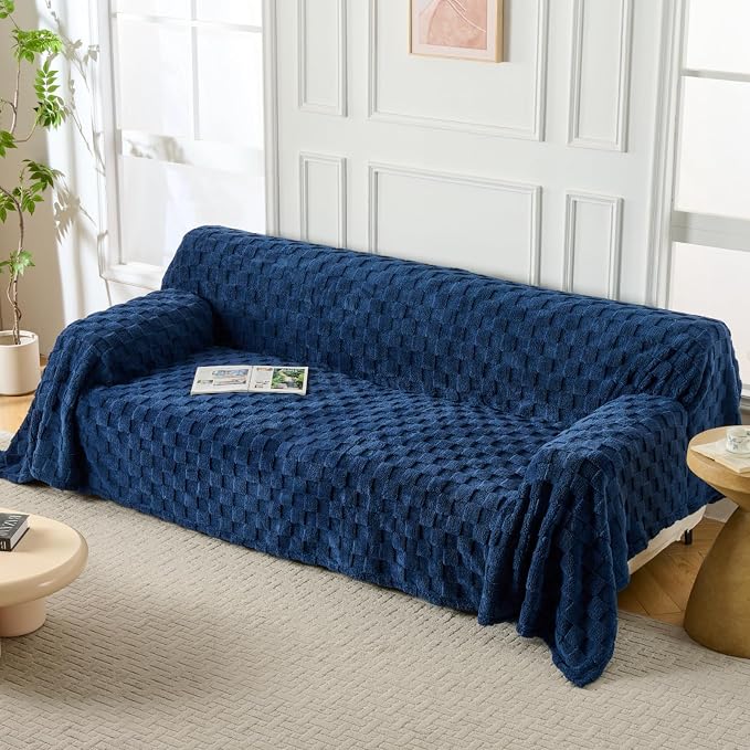 Fuzzy Couch Cover for Sectional Sofa, Non-Slip Caramel Sofa Cover for Dogs - Image 2