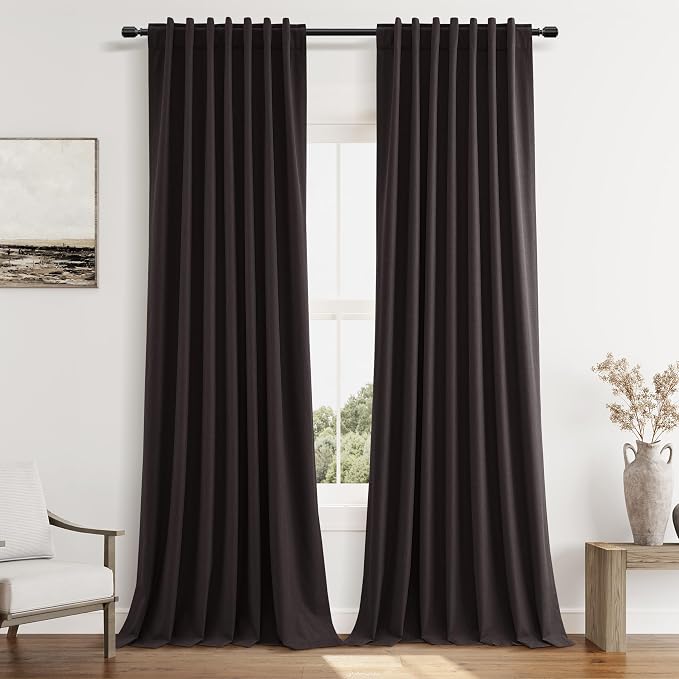 100% Blackout Curtains 90 Inch Length 2 Panels Set by Guken