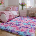 Rainbow Area Rugs for Girls Bedoom 4x6 Ft, Fluffy Cute Colorful Pastel Rug | by PAGISOFE