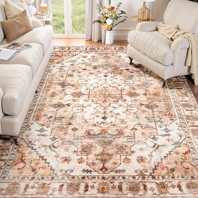 SERISSA 5x7 Washable Non Slip Boho Area Rug by SERISSAHomeDecorCollection