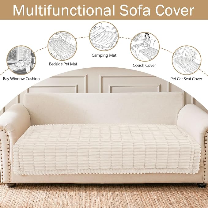 Couch Cover for Dogs, Washable Non Slip Plush Flannel Sofa Protector | Thick - Image 3