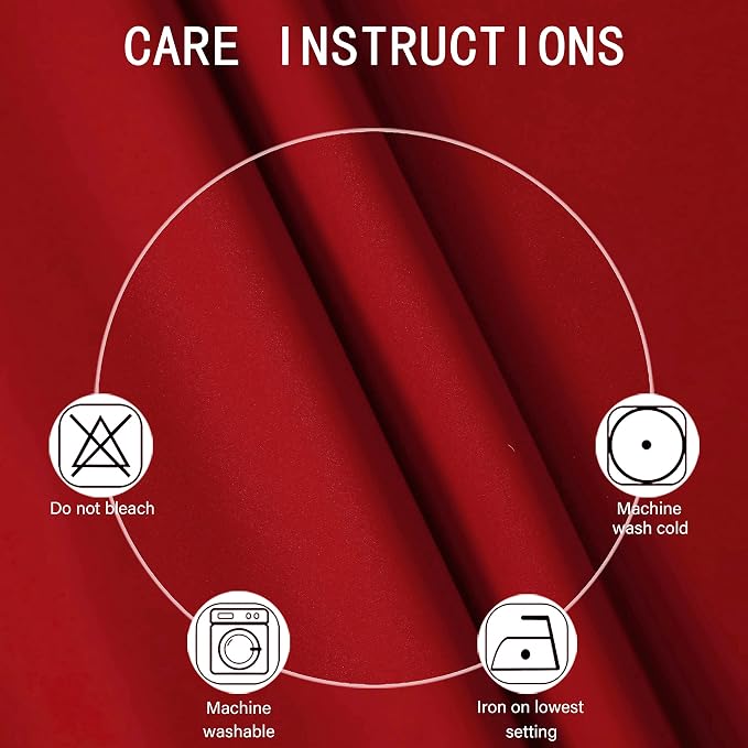 Blackout Curtains 52 x 84 inch/Bright Red Curtains Set of 2 Panels/Thermal - Image 4