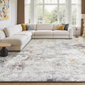 Rugflix 8x10 Area Rugs for Living Room, Washable Beige Grey Large Rug | Machine by RugflixAreaRugs