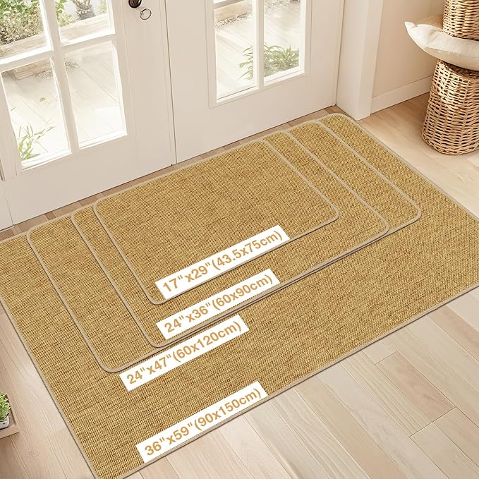 Ultra Thin Indoor Door Mat 24"x36", Non Slip Low-Profile Doormats | Rubber - Image 2