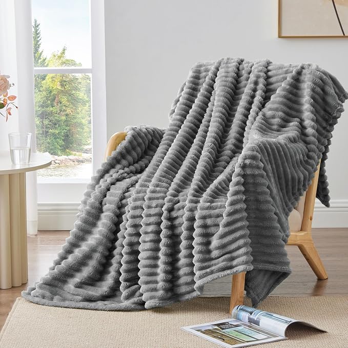 BEDELITE Ribbed Twin Blanket for Couch & Bed, Warm Yet Lightweight, Ribbed - Image 5